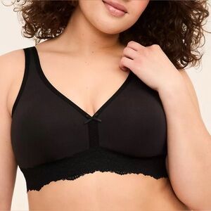 Cacique Cotton Lace Trim Lightly Lined No Wire